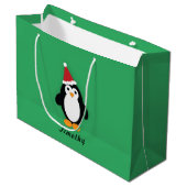 Cute Santa Penguin Groot Cadeauzakje (Voorkant Gekanteld)