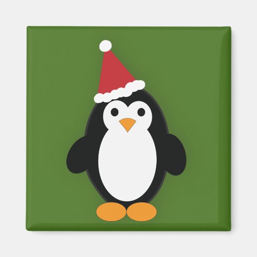 Cute Santa Penguin Magneet (Voorkant)