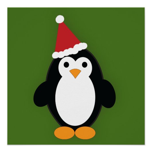 Cute Santa Penguin Perfect Poster (Voorkant)