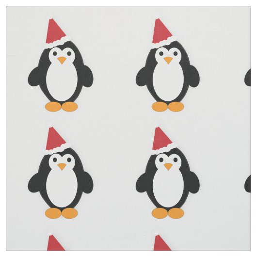 Cute Santa Penguin Stof (Swatch)