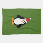 Cute Santa Penguin Theedoek (Horizontaal)