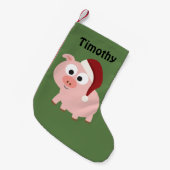 Cute Santa Pig Kleine Kerstsok (Voorkant (Hangend))