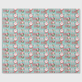 Cute Santa Pinguïn Kerstcadeau Inpakpapier (Vlak)