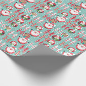 Cute Santa Pinguïn Kerstcadeau Inpakpapier (Hoek)