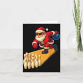 Cute Santa Playing Bowling Ball And Ns Bowler Chri Kaart (Voorkant)