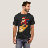 Cute Santa Playing Bowling Ball And Ns Bowler Chri T-shirt (Voorkant volledig)