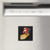 Cute Santa Playing Bowling Ball And Pins Bowler Ch Magneet (Insitu (Vaatwasser))