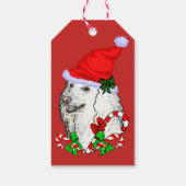 Cute Santa Poodle-kerstcadeautjes Cadeaulabel (Achterkant)