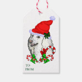 Cute Santa Poodle-kerstcadeautjes Cadeaulabel (Voorkant)