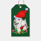 Cute Santa Poodle-kerstcadeautjes Cadeaulabel (Achterkant)