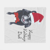 Cute Santa Pug Dog Persoonlijke kerstmanden Fleece Deken (Voorkant (Horizontaal))