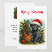 Cute  Santa Puppy Merry Woofmas Christmas  Feestdagenkaart (Voorkant / Achterkant)