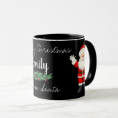Cute Santa Red Berries Black White kerst Mok (Voorkant rechts)