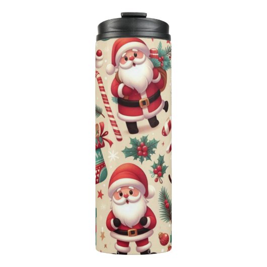 Cute Santa & Reindeer Holiday Tumblr – Gift Idea Thermosbeker (Voorkant)