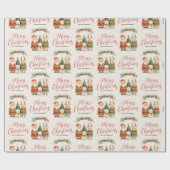 Cute Santa Reindeer Name Merry Christmas Gift Cadeaupapier (Vlak)