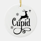 Cute Santa Reindeer Names Cupid Kerstmis Keramisch Ornament (Voorkant)