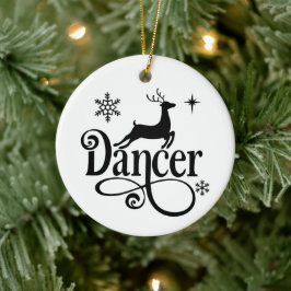 Cute Santa Reindeer Names Dancer Kerstmis Keramisch Ornament