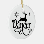 Cute Santa Reindeer Names Dancer Kerstmis Keramisch Ornament (Rechts)