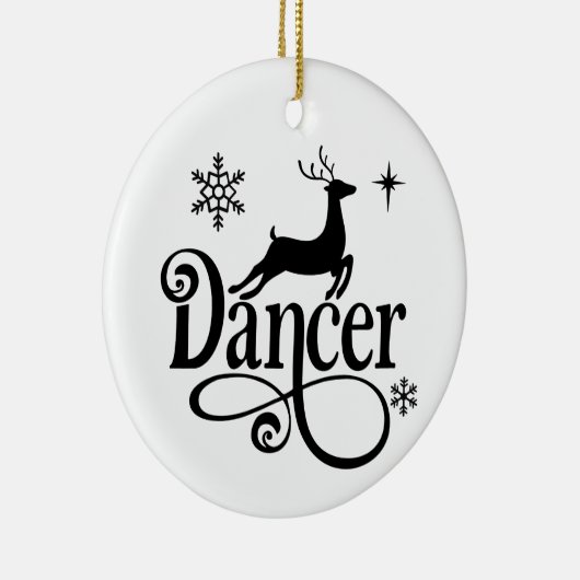 Cute Santa Reindeer Names Dancer Kerstmis Keramisch Ornament (Rechts)