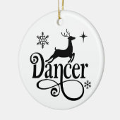 Cute Santa Reindeer Names Dancer Kerstmis Keramisch Ornament (Links)