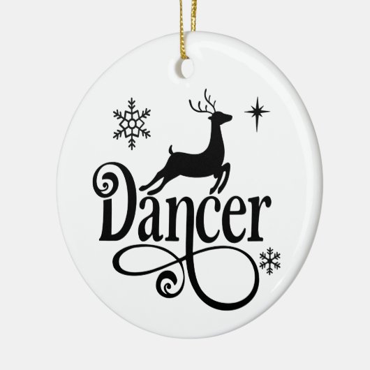 Cute Santa Reindeer Names Dancer Kerstmis Keramisch Ornament (Links)