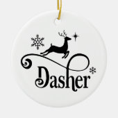 Cute Santa Reindeer Names Dasher Kerstmis Keramisch Ornament (Voorkant)