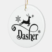 Cute Santa Reindeer Names Dasher Kerstmis Keramisch Ornament (Links)