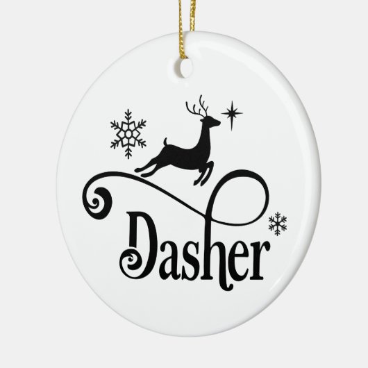 Cute Santa Reindeer Names Dasher Kerstmis Keramisch Ornament (Links)
