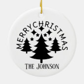 Cute Santa Reindeer Names Dasher Kerstmis Keramisch Ornament (Achterkant)