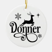 Cute Santa Reindeer Names Donner Kerstmis Keramisch Ornament (Voorkant)