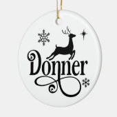 Cute Santa Reindeer Names Donner Kerstmis Keramisch Ornament (Links)