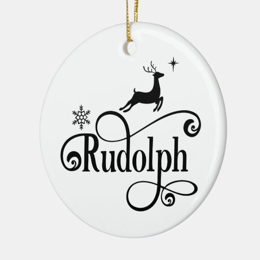 Cute Santa Reindeer Names Rudolph Kerstmis Keramisch Ornament (Links)