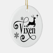 Cute Santa Reindeer Names Vixen Kerstmis Keramisch Ornament (Rechts)