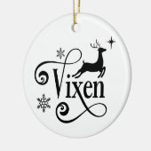Cute Santa Reindeer Names Vixen Kerstmis Keramisch Ornament (Links)