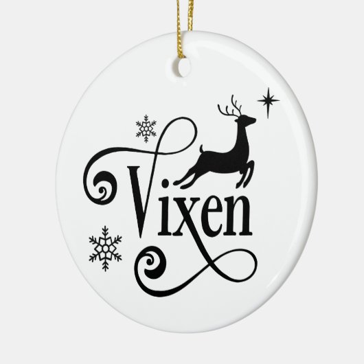 Cute Santa Reindeer Names Vixen Kerstmis Keramisch Ornament (Links)