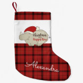 Cute Santa Rhino Kleine Kerstsok (Voorkant)