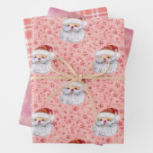 Cute Santa roze Inpakpapier Vel (In situ)