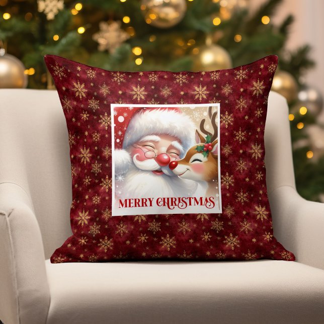 Cute Santa Rudolph Kerst Kussen Hoes Kerst  (Cute Santa Rudolph Christmas Pillow Cozy Holiday Decor

)