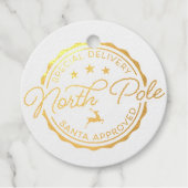 Cute Santa Seal North Pole Bedankjes Labels (Voorkant)