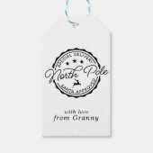 Cute Santa Seal North Pole Cadeaulabel (Voorkant)