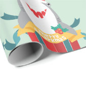 Cute Santa Shark Cadeaupapier (Rol Hoek)