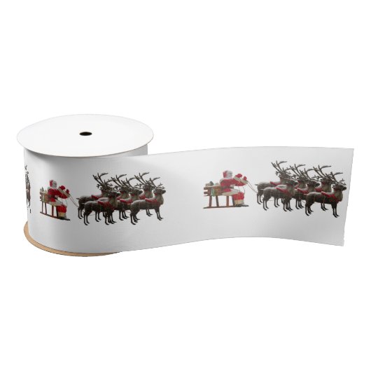 Cute Santa Silk Ribbon Satijnen Lint (Spoel)