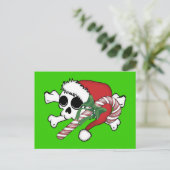 Cute Santa Skull Feestdagenkaart (Staand voorkant)