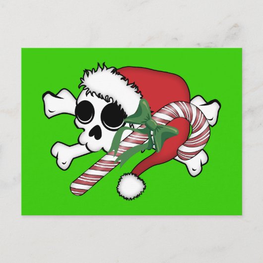 Cute Santa Skull Feestdagenkaart (Voorkant)