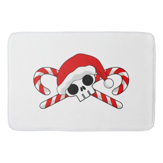 Cute Santa Skull met snoeprietjes Badmat (Voorkant)