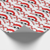 Cute Santa Skull met snoeprietjes Cadeaupapier (Hoek)