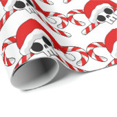 Cute Santa Skull met snoeprietjes Cadeaupapier (Rol Hoek)