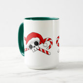 Cute Santa Skull met snoeprietjes Mok (Voorkant links)