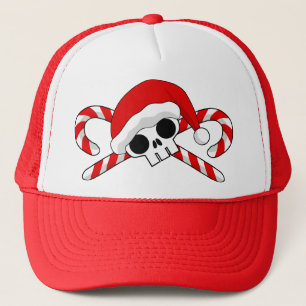 Cute Santa Skull met snoeprietjes Trucker Pet
