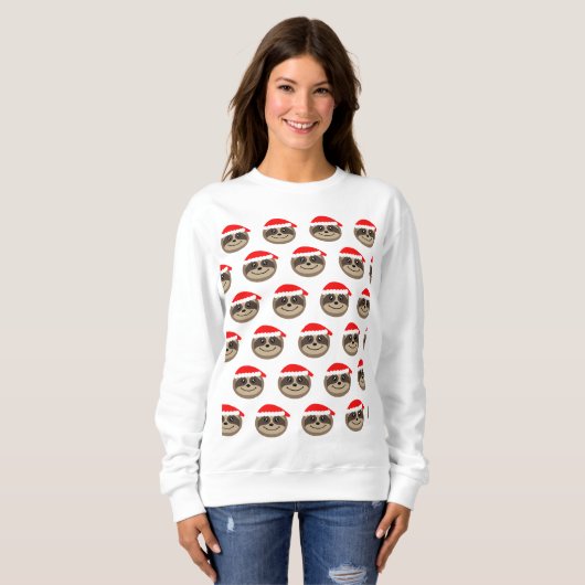 Cute Santa Sloth Kerstmis Jumper Sweater (Voorkant volledig)